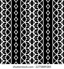 Vector monochrome pattern, Abstract texture for fabric print, card, table cloth, furniture, banner, cover, invitation, decoration, wrapping.seamless repeating pattern.Black and white color.