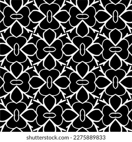 Vector monochrome pattern, Abstract texture for fabric print, card, table cloth, furniture, banner, cover, invitation, decoration, wrapping.seamless repeating pattern.Black and white color.