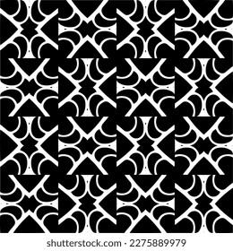 Vector monochrome pattern, Abstract texture for fabric print, card, table cloth, furniture, banner, cover, invitation, decoration, wrapping.seamless repeating pattern.Black and white color.