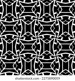 Vector monochrome pattern, Abstract texture for fabric print, card, table cloth, furniture, banner, cover, invitation, decoration, wrapping.seamless repeating pattern.Black and white color.