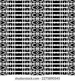 Vector monochrome pattern, Abstract texture for fabric print, card, table cloth, furniture, banner, cover, invitation, decoration, wrapping.seamless repeating pattern.Black and white color.