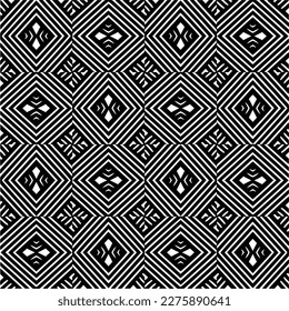 Vector monochrome pattern, Abstract texture for fabric print, card, table cloth, furniture, banner, cover, invitation, decoration, wrapping.seamless repeating pattern.Black and white color.