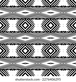 Vector monochrome pattern, Abstract texture for fabric print, card, table cloth, furniture, banner, cover, invitation, decoration, wrapping.seamless repeating pattern.Black and white color.