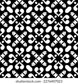 Vector monochrome pattern, Abstract texture for fabric print, card, table cloth, furniture, banner, cover, invitation, decoration, wrapping.seamless repeating pattern.Black and white color.