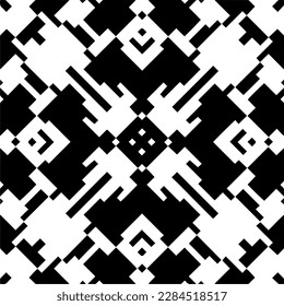 Vector monochrome pattern, Abstract texture for fabric print, card, table cloth, furniture, banner, cover, invitation, decoration, wrapping.seamless repeating pattern.Black and 
white color.
