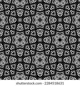 Vector monochrome pattern, Abstract texture for fabric print, card, table cloth, furniture, banner, cover, invitation, decoration, wrapping.seamless repeating pattern.Black and 
white color.