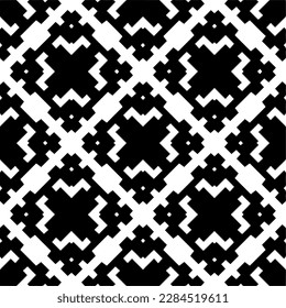 Vector monochrome pattern, Abstract texture for fabric print, card, table cloth, furniture, banner, cover, invitation, decoration, wrapping.seamless repeating pattern.Black and 
white color.