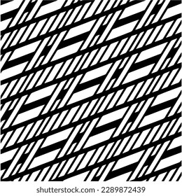 Patrón monocromo vectorial, textura abstracta para impresión de tela, tarjeta, mantel de mesa, mobiliario, banner, cubierta, invitación, decoración, envoltura.Patrón repetitivo sin fisuras.Color negro y blanco.
