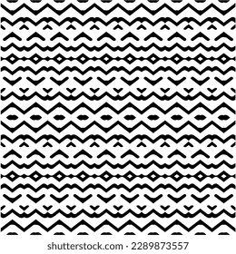 Vector monochrome pattern, Abstract texture for fabric print, card, table cloth, furniture, banner, cover, invitation, decoration, wrapping.seamless repeating pattern.Black and white color.
