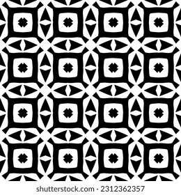 Vector monochrome pattern, Abstract texture for fabric print, card, table cloth, furniture, banner, cover, invitation, decoration, wrapping.seamless repeating pattern.Black and 
white color.