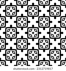 Vector monochrome pattern, Abstract texture for fabric print, card, table cloth, furniture, banner, cover, invitation, decoration, wrapping.seamless repeating pattern. Black and white color.