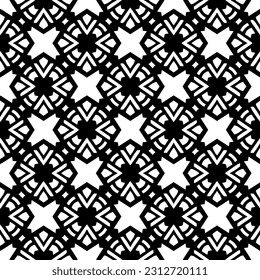 Vector monochrome pattern, Abstract texture for fabric print, card, table cloth, furniture, banner, cover, invitation, decoration, wrapping.seamless repeating pattern. Black and white color.
