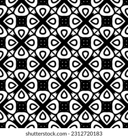 Vector monochrome pattern, Abstract texture for fabric print, card, table cloth, furniture, banner, cover, invitation, decoration, wrapping.seamless repeating pattern. Black and white color.