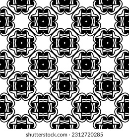 Vector monochrome pattern, Abstract texture for fabric print, card, table cloth, furniture, banner, cover, invitation, decoration, wrapping.seamless repeating pattern. Black and white color.