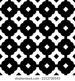 Vector monochrome pattern, Abstract texture for fabric print, card, table cloth, furniture, banner, cover, invitation, decoration, wrapping.seamless repeating pattern.Black and 
white color.