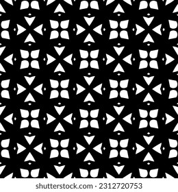 Vector monochrome pattern, Abstract texture for fabric print, card, table cloth, furniture, banner, cover, invitation, decoration, wrapping.seamless repeating pattern. Black and white color.