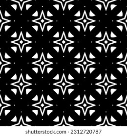 Vector monochrome pattern, Abstract texture for fabric print, card, table cloth, furniture, banner, cover, invitation, decoration, wrapping.seamless repeating pattern. Black and white color.