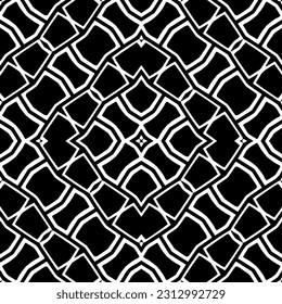 Vector monochrome pattern, Abstract texture for fabric print, card, table cloth, furniture, banner, cover, invitation, decoration, wrapping.seamless repeating pattern. Black and white color.