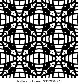 Vector monochrome pattern, Abstract texture for fabric print, card, table cloth, furniture, banner, cover, invitation, decoration, wrapping.seamless repeating pattern. Black  color.