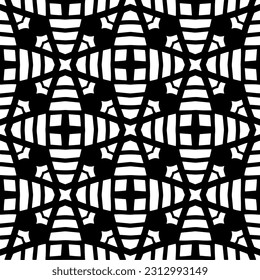 Vector monochrome pattern, Abstract texture for fabric print, card, table cloth, furniture, banner, cover, invitation, decoration, wrapping.seamless repeating pattern. Black  color.