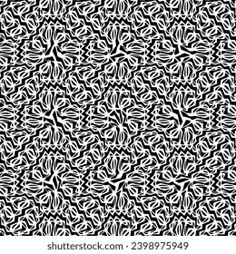 Vector monochrome pattern, Abstract texture for fabric print, card, table cloth, furniture, banner, cover, invitation, decoration, wrapping.seamless repeating pattern.Black and 
white color.