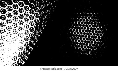 Vector monochrome pattern background contains of abstract octagonal shapes.