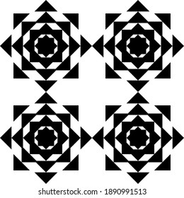 Patrón monocromo del vector, negro   textura adorno. Resumen del elemento de diseño geométrico.