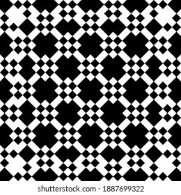 Vector monochrome pattern, black  and white repeat ornament texture. Abstract geometric design element