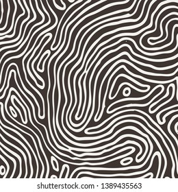 Vector monochrome pattern, curved lines, black and white grunge background. Abstract dynamical rippled surface, illusion of movement, curvature