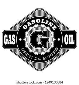 Vector monochrome pattern design for a gas station advertising.