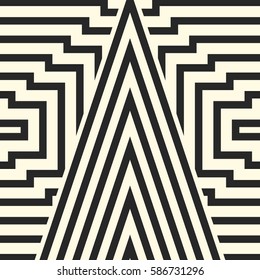 Vector monochrome pattern. Illustration geometric optical illusion