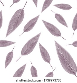 Ilustración de patrón monocromo vectorial de hojas en estilo gráfico.