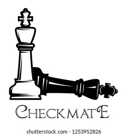 Vector monochrome pattern on chess theme with chess and checkmate.