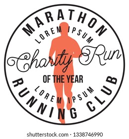 Vector monochrome pattern on a sports theme for a marathon with man.
