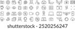 Vector Monochrome Photo and Video Line Art Icon Set