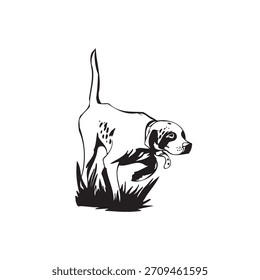 Vector Monocromo que apunta a la ilustración del perro