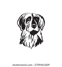 vector Monochrome Pointing Dog Illustration