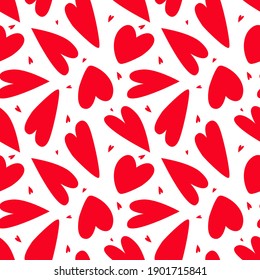 Vector monochrome romantic seamless pattern with hearts. Can be used for wallpaper, pattern fills, web page background,surface textures. Lovely repeatable red and white vector background.