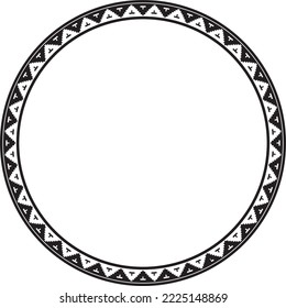 Vector monochrome round Byzantine border, frame. Circle Greek pattern, Drawing of the Eastern Roman Empire. Decoration of the Russian Orthodox Church.
