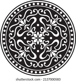 
Vector monochrome round classic european national ornament. Circle of Ancient Greece, Roman Empire.