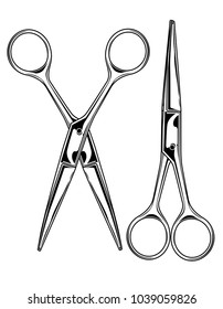 Vector monochrome scissors illustration
