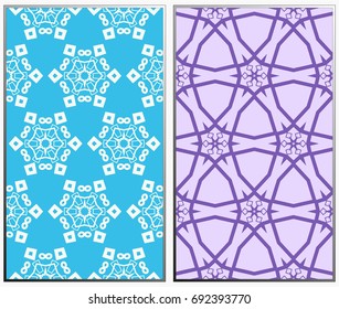 Vector monochrome seamless arabesque patterns set. Abstract background. Geometric seamless pattern in modern stylish. Vector seamless pattern