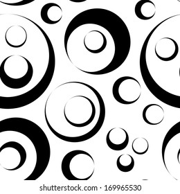 Vector Monochrome Seamless Bubbles Pattern