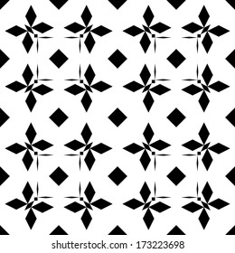 Vector Monochrome Seamless Butterfly Pattern