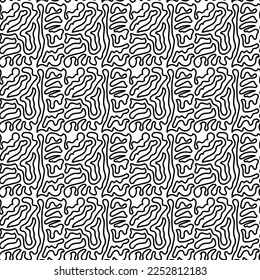Vector monochrome seamless doodle pattern with hand drawn black smooth stripes. For printing, packaging, text, wallpaper, children's design, scrapbooking