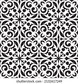 Vector monochrome seamless Kazakh national ornament. endless pattern of the peoples of the great steppe, Mongols, Kirghiz, Buryats, Kalmyks.
