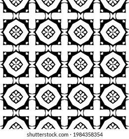 Vector monochrome seamless pattern, Abstract endless texture for fabric print, card, table cloth, furniture, banner, cover, invitation, decoration, wrapping.