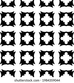 Vector monochrome seamless pattern, Abstract endless texture for fabric print, card, table cloth, furniture, banner, cover, invitation, decoration, wrapping.
