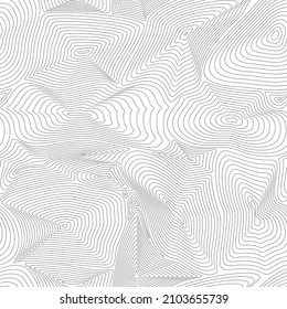 Vector monochrome seamless pattern. Black wavy stripes background. Abstract dynamic wavy surface.