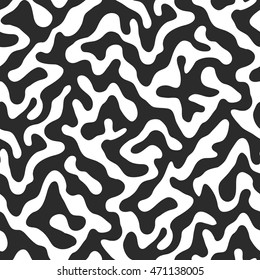 Vector monochrome seamless pattern with black maze ornament